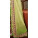Sensational Magenta Colored Embroidered Net Georgette Saree